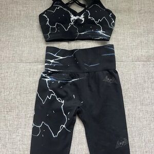 Civil Regime X No Tomorrow Thunderstruck Women's Set Leggings And Bra Size Small